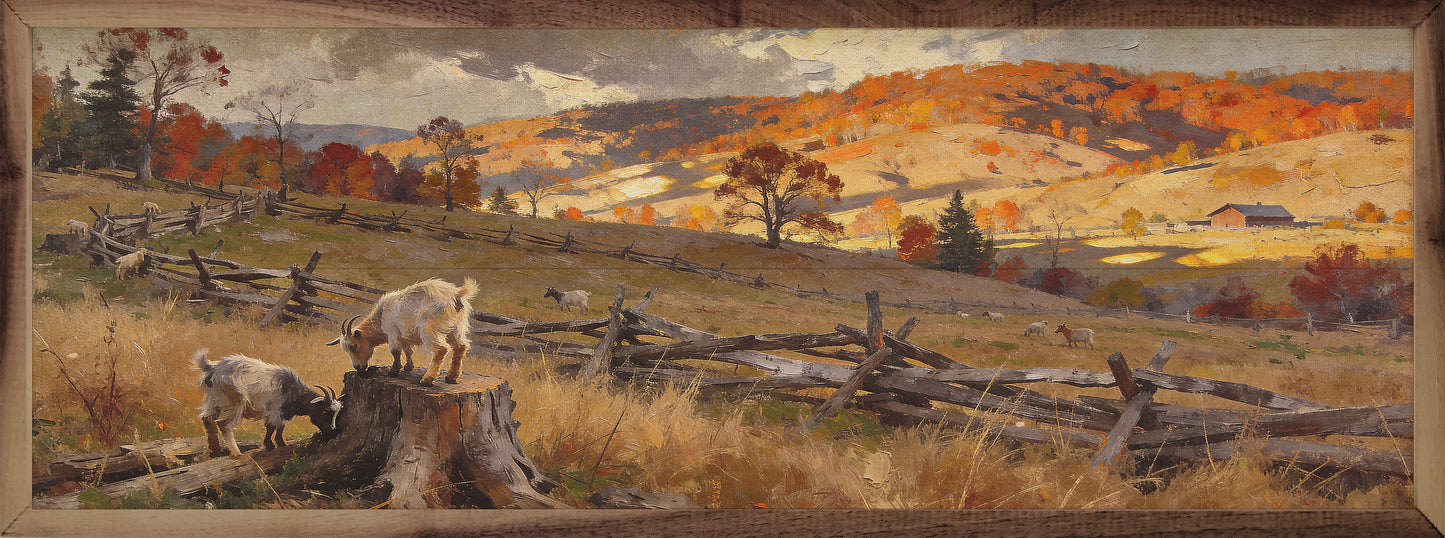 Pasture Goats In Autumn