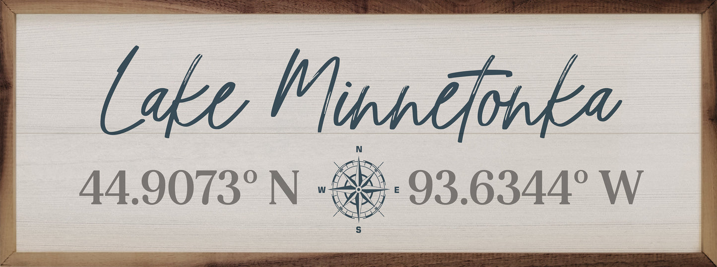 Coordinates and Compass Personalized Lake or River