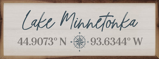 Coordinates and Compass Personalized Lake or River