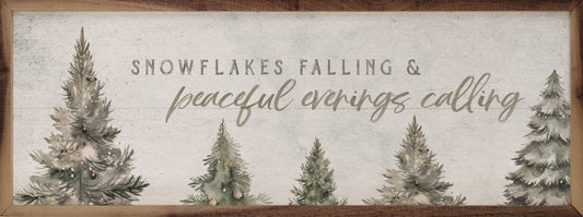 Snowflakes Falling Pines White