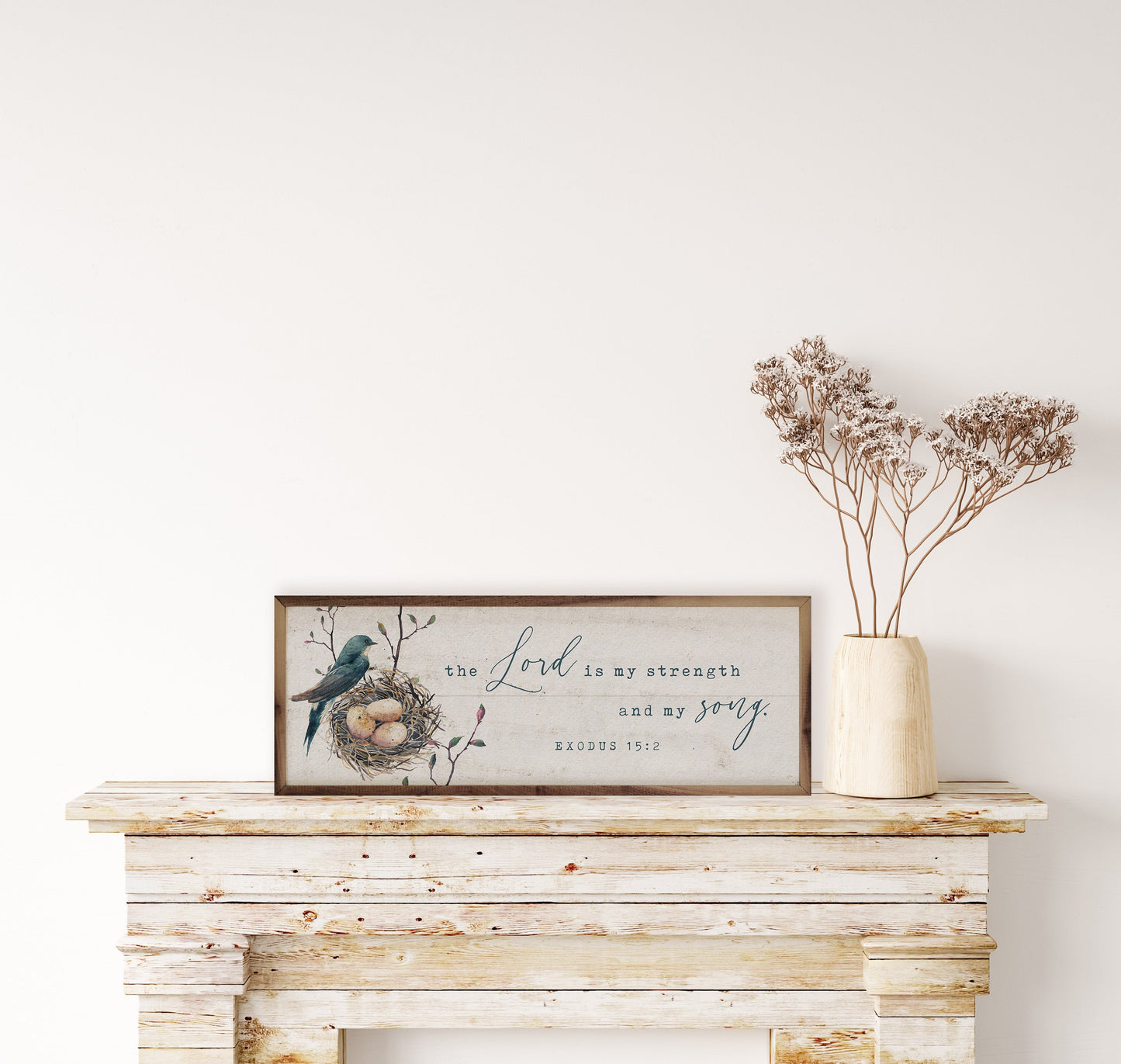 The Lord Is My Strength Bird Nest Exodus 15 2 Whitewash