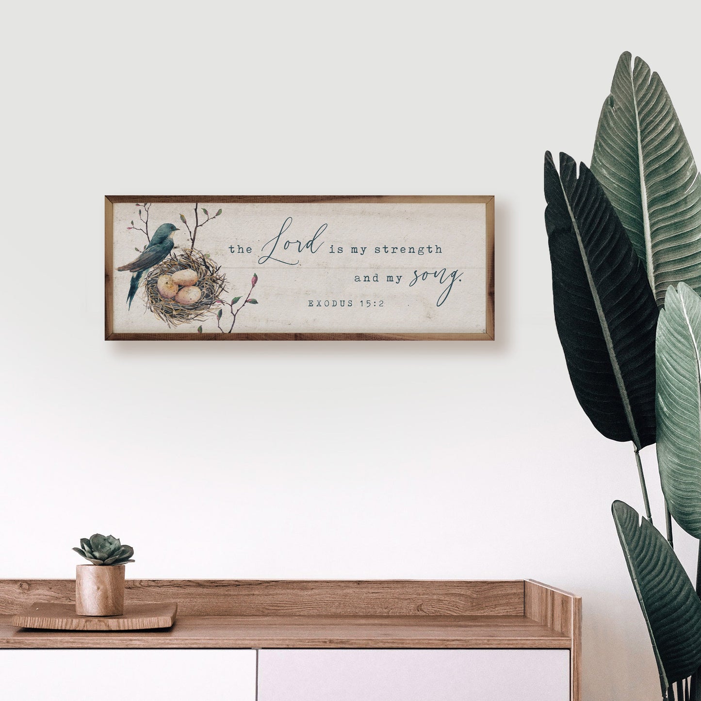 The Lord Is My Strength Bird Nest Exodus 15 2 Whitewash