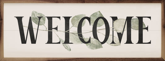 Welcome Greenery White
