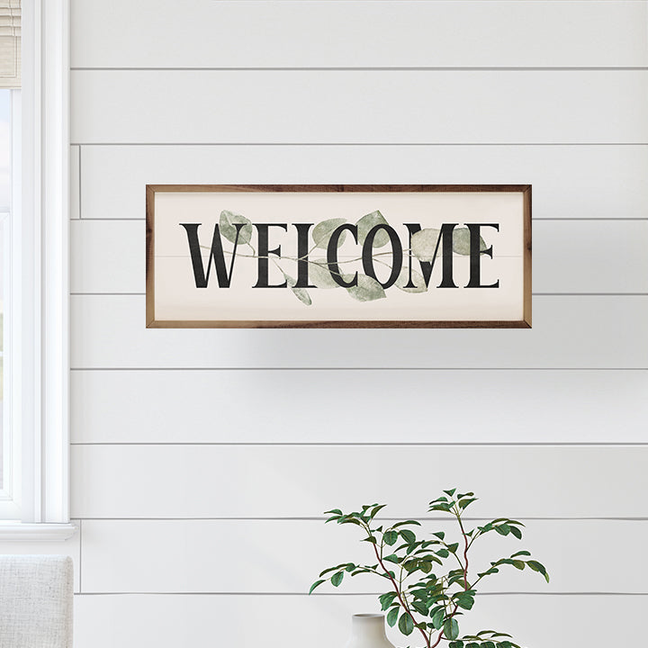 Welcome Greenery White