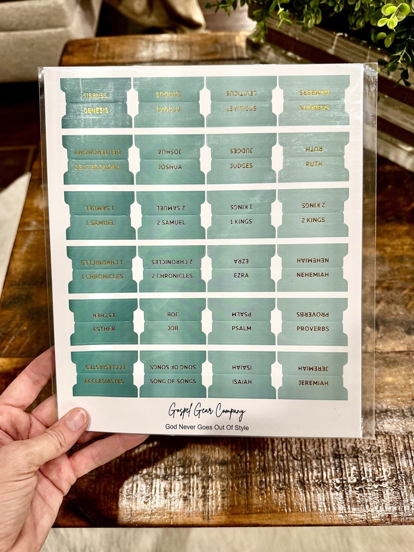 Gold Foil Sea Foam Matte Bible Tabs - Christian Bible Tabs - Christian Gift - Books Of The Bible Tabs - Bible Accessories - Bible Tabs