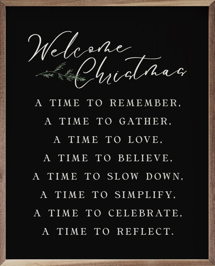 Welcome Christmas A Time Greenery Black image 0