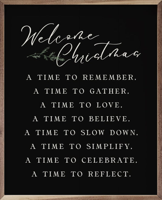 Welcome Christmas A Time Greenery Black image 0