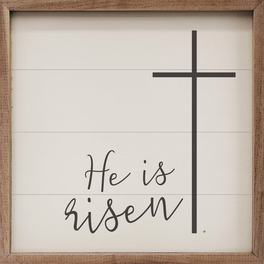 He Is Risen Cross White image 0