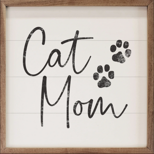 Cat Mom Paw Prints White image 0