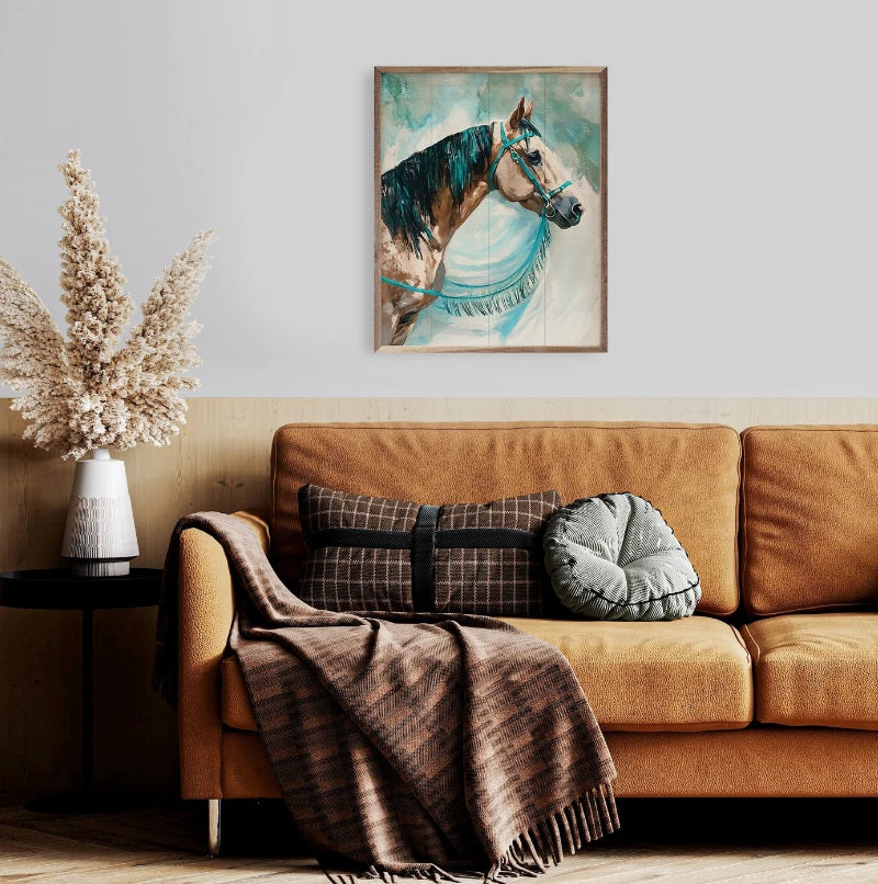 Horse With Turquoise Fringe image 1