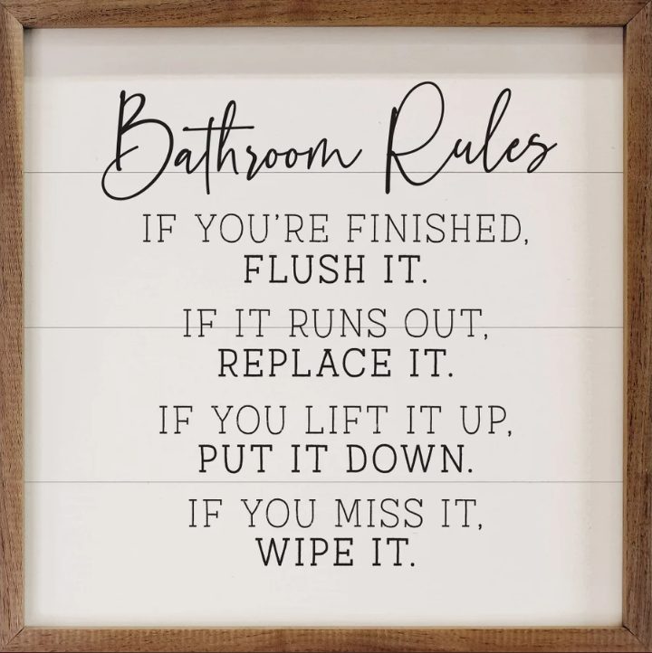 Bathroom Rules If You're Finished White image 0