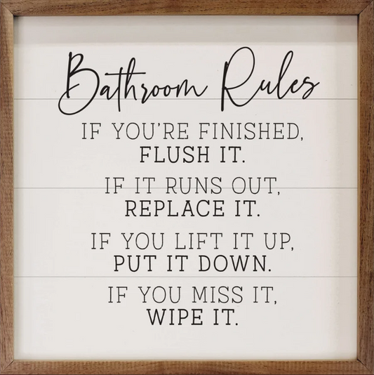 Bathroom Rules If You're Finished White image 0