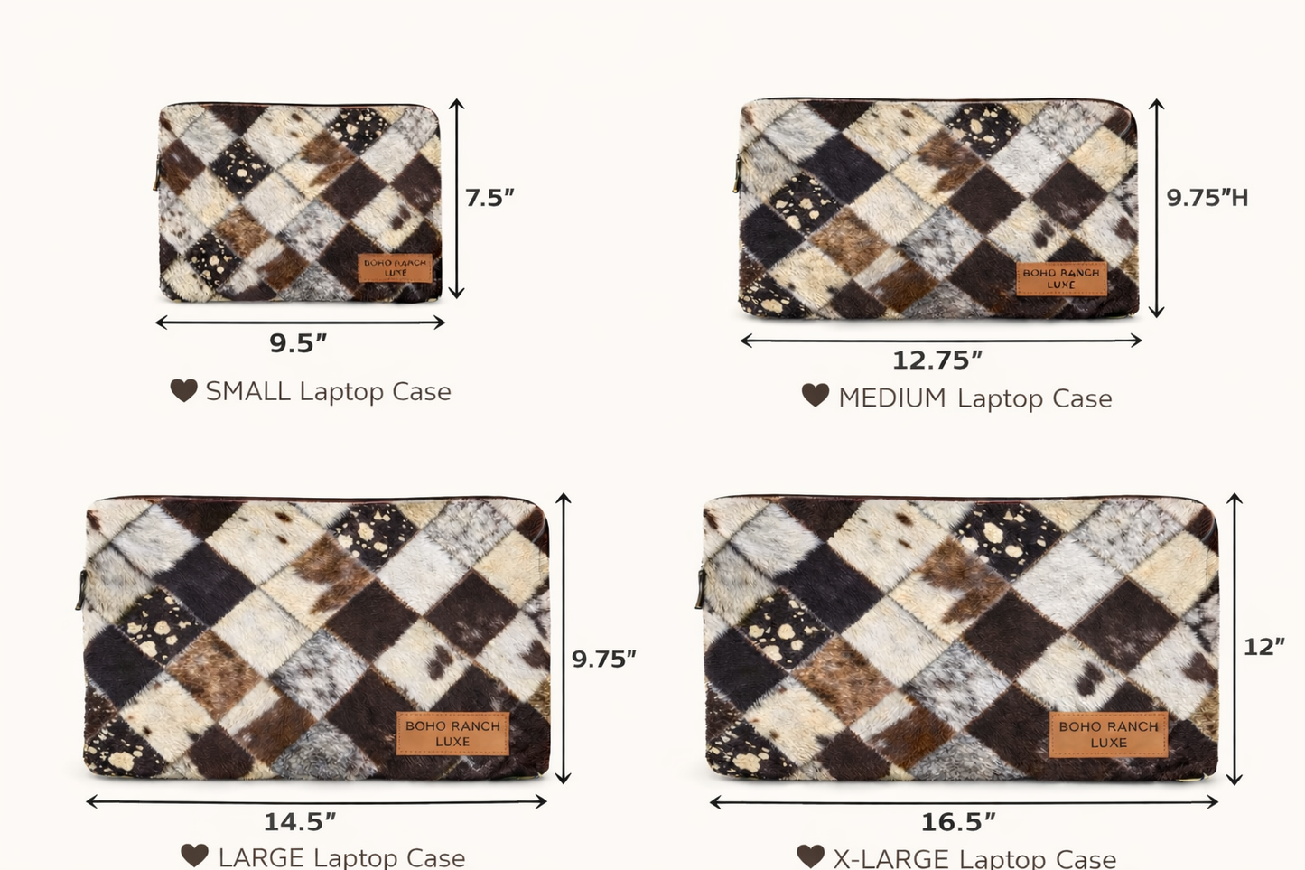 BOHO LUXE Laptop Sleeve Hair-on Cowhide