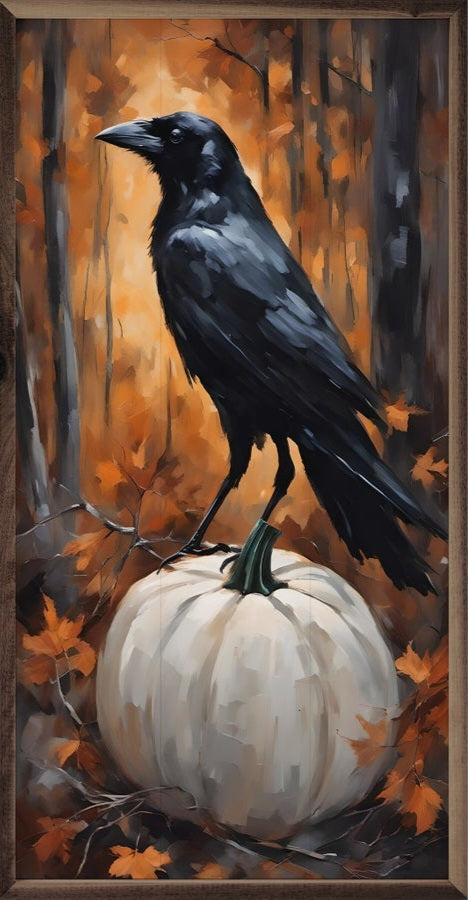 Crow On White Pumpkin image 0
