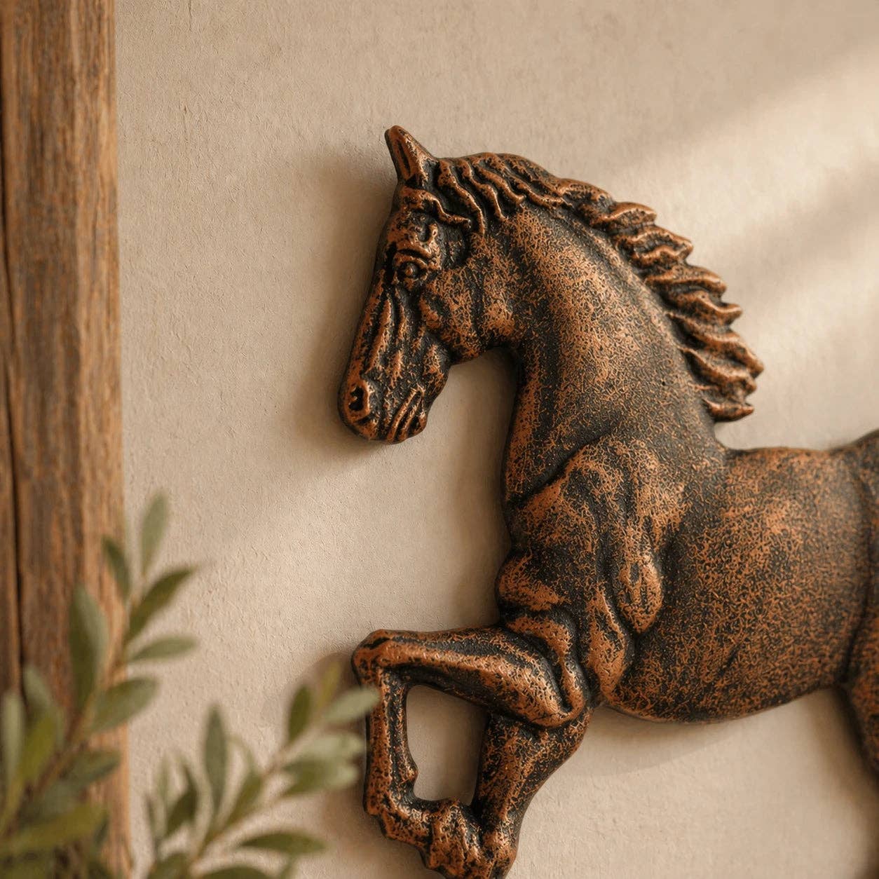 Running Horse Wall Plaque, Cast Iron Western Ranch Decor