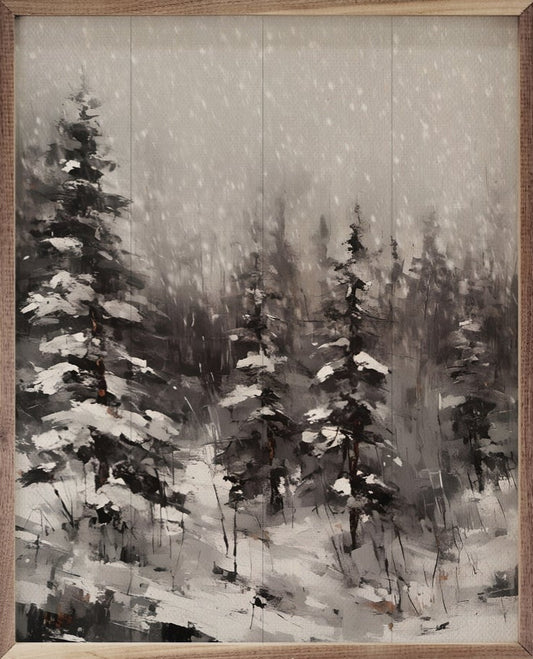 Snowy Pines BW image 0