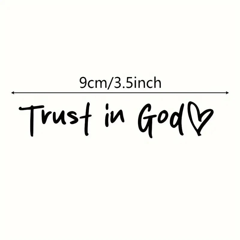 Trust In God Car Decal - Rear View Mirror Sticker - Christian Sticker - Car Decal - Christian Gift (B4)