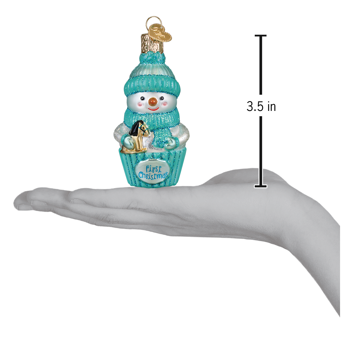 Snow Baby Cupcake Boy Ornament