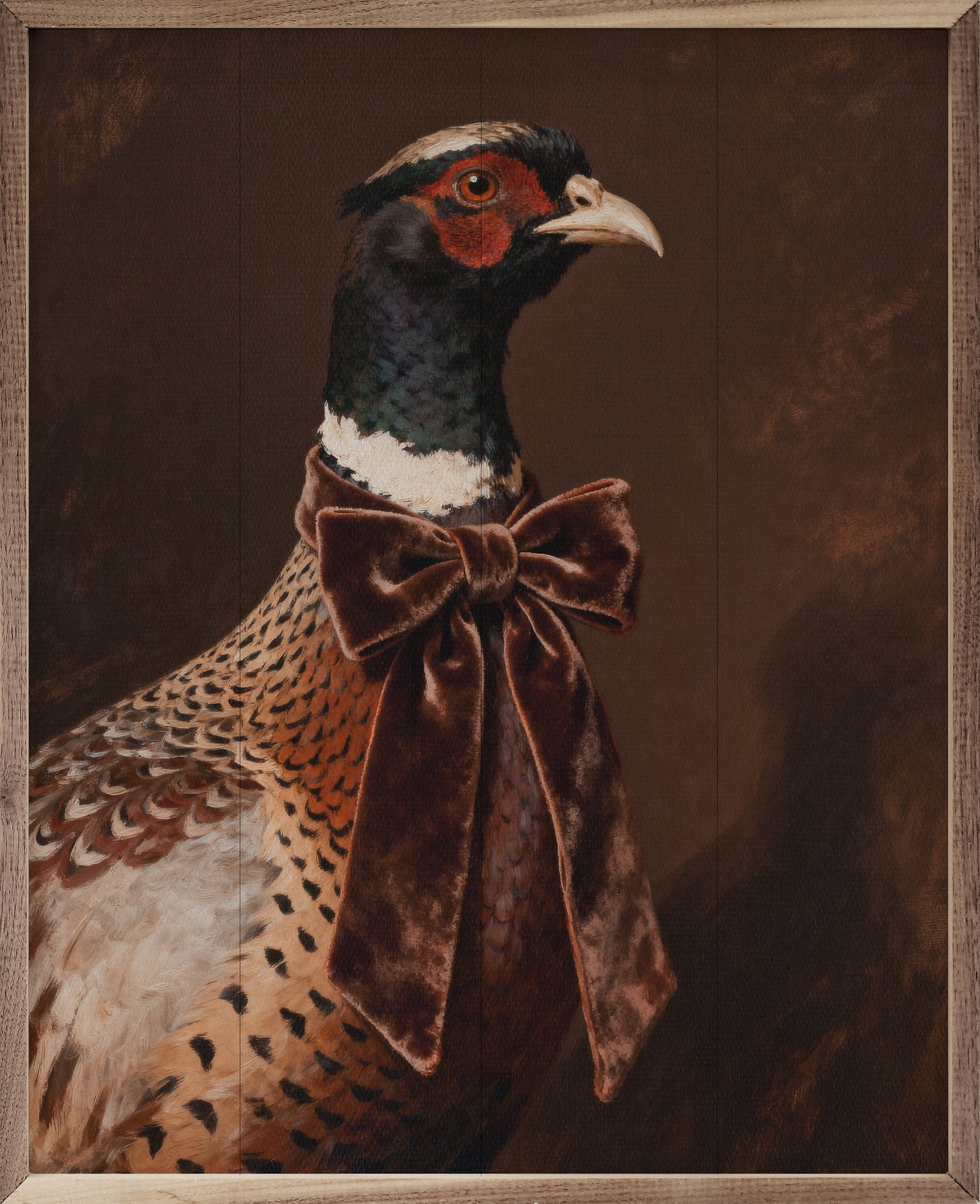 Brown Velvet Bow Pheasant