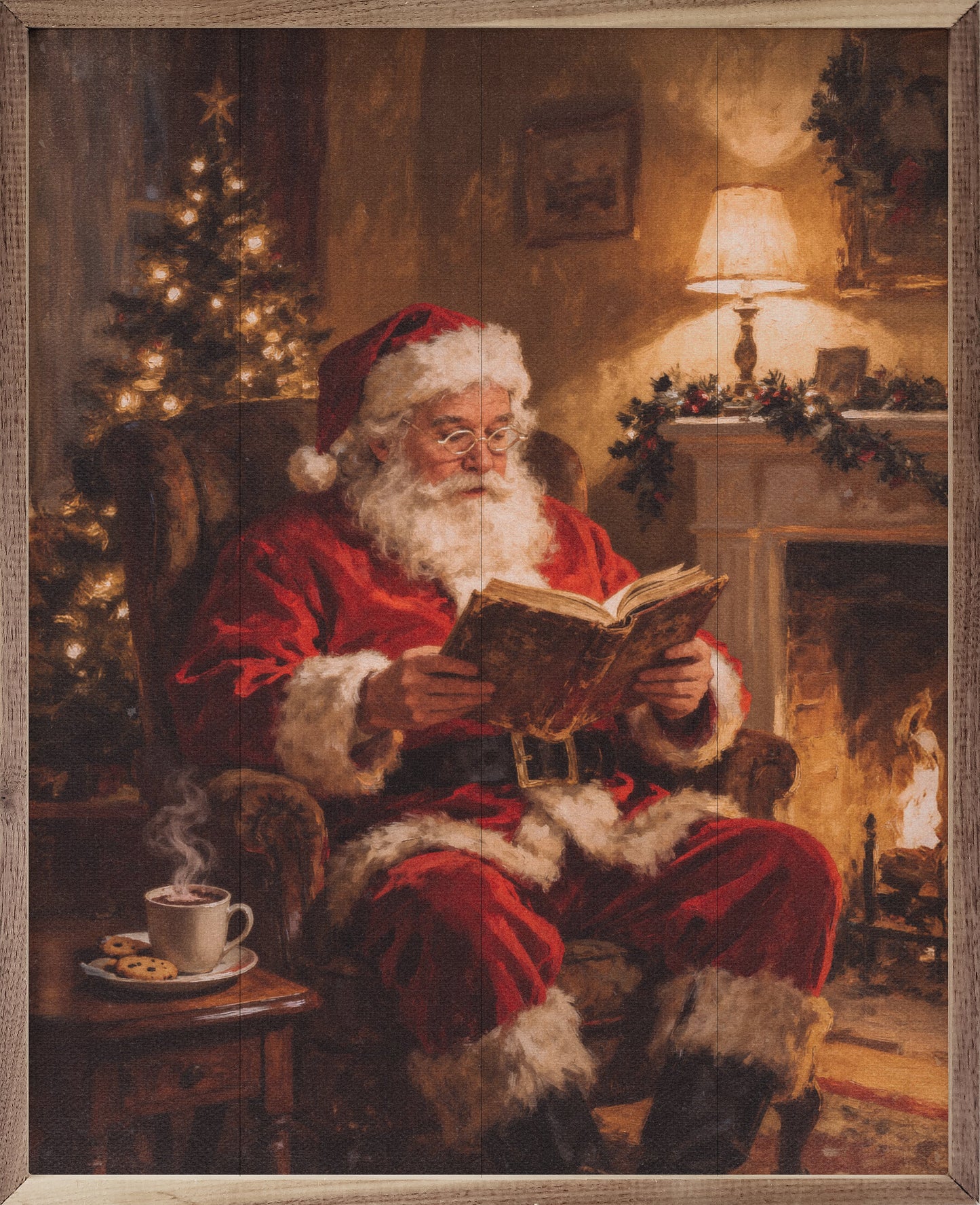 Santa Claus By The Fireplace