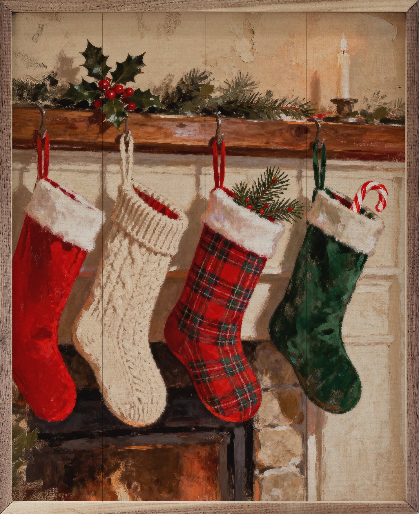 Stockings Hung On Fireplace