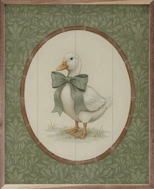 Green Framed Goose With Bow