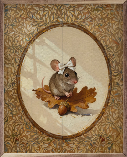 Mouse On Oak Leaf