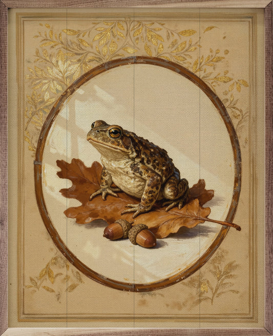 Toad On Gold Leaf Looking Left