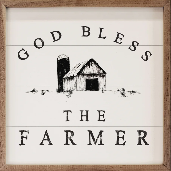 God Bless The Farmer Barn White image 0