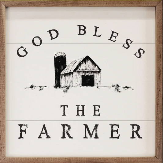 God Bless The Farmer Barn White image 0