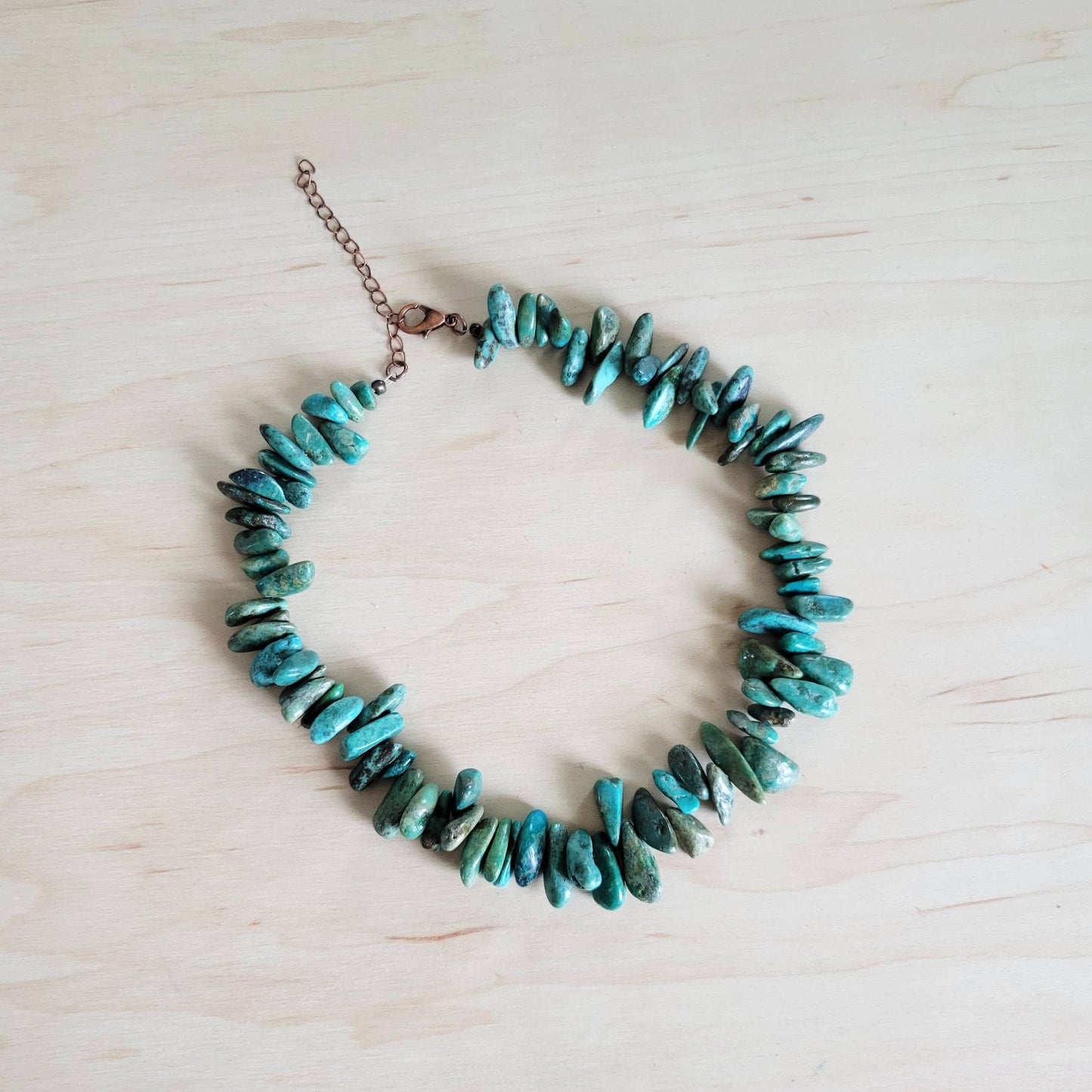 Chunky Genuine Natural Turquoise Beaded Collar Necklace 245b