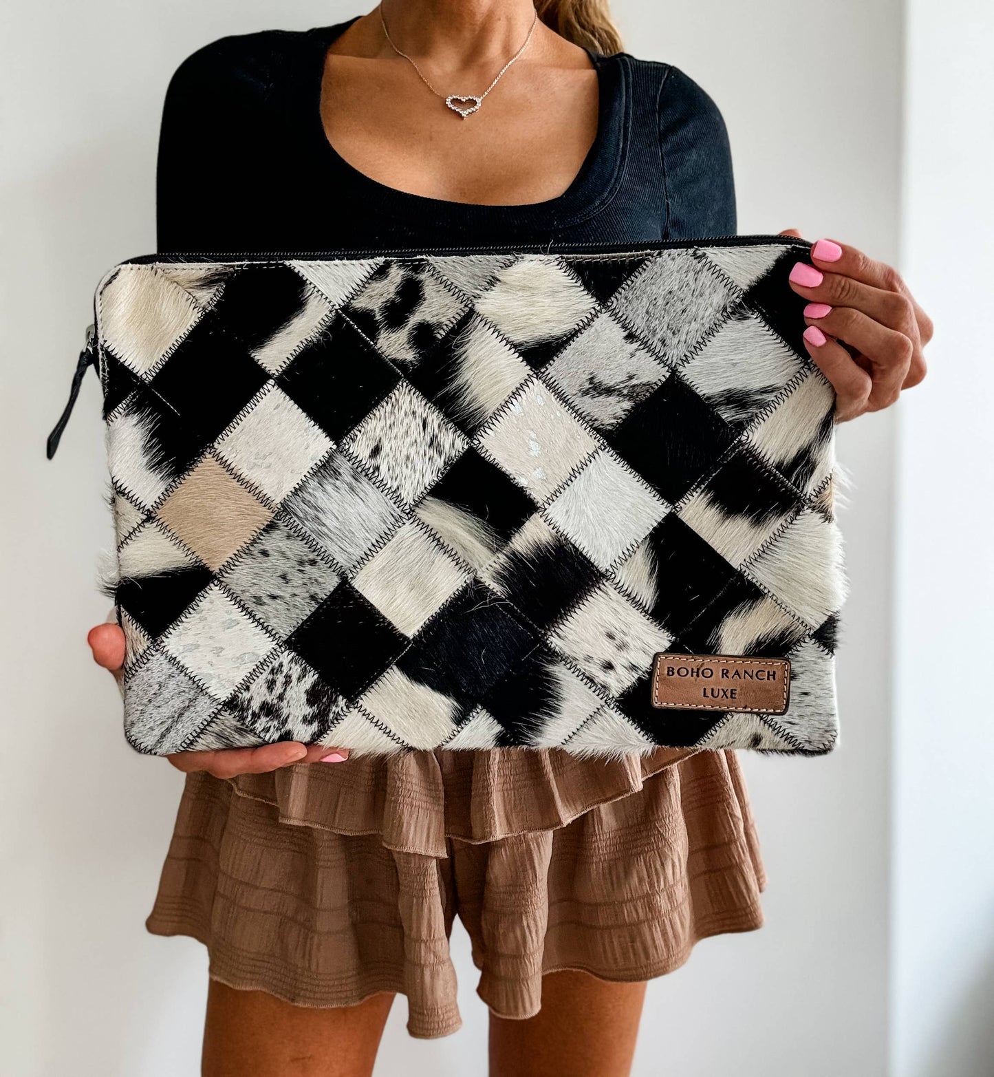 BOHO LUXE Laptop Sleeve Hair-on Cowhide
