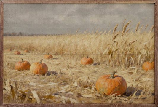 Pumpkin Patch In Field