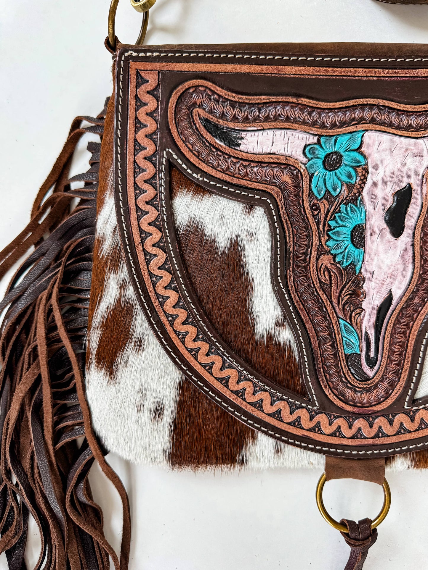 THE CAROLINE CROSSBODY Longhorn Cowhide Purse
