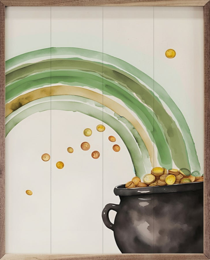 Rainbow And Pot O Gold White image 0