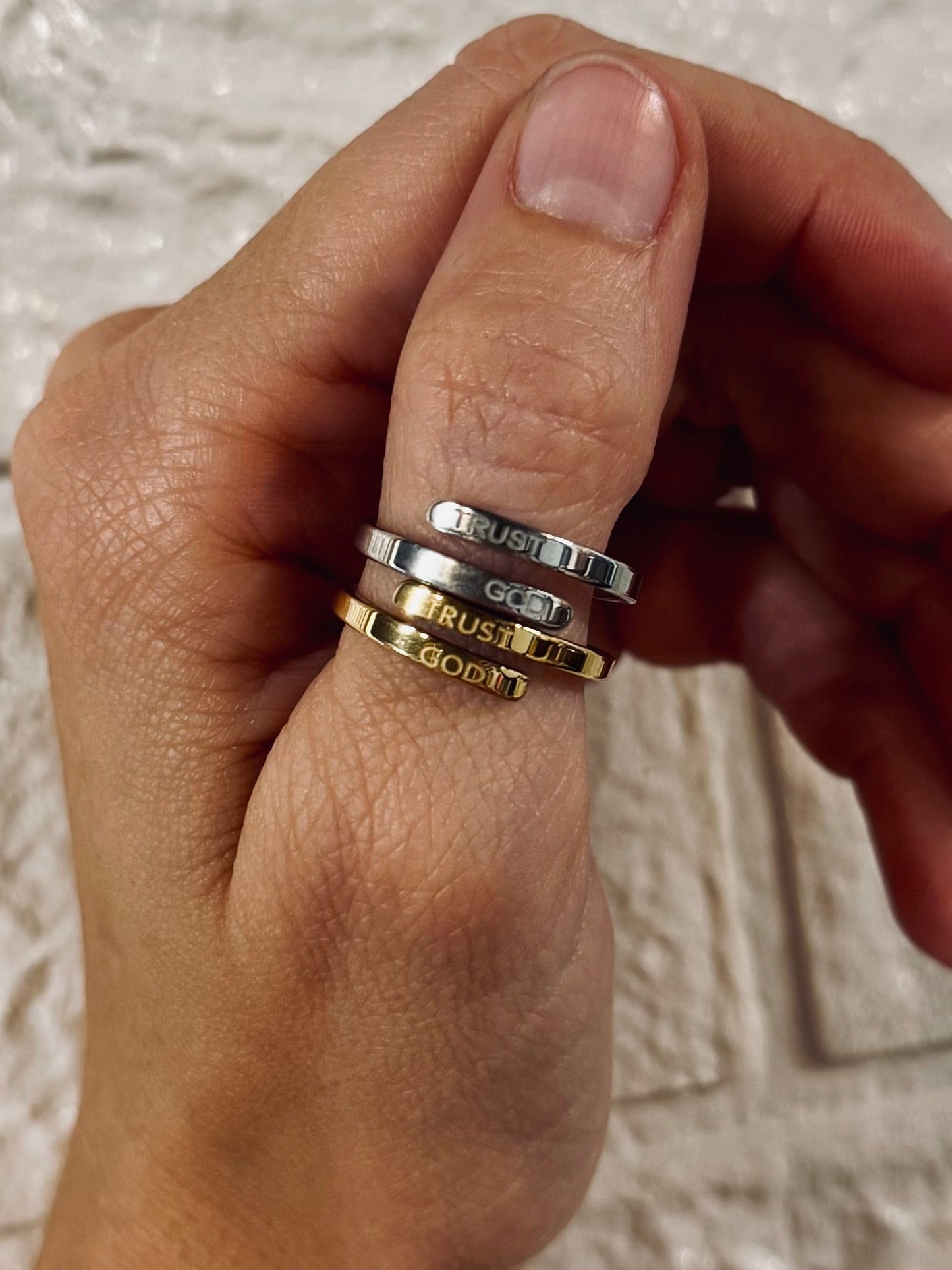 Trust God Engraved Ring - Christian Jewelry - Christian Ring  - Christian Gift (D3-5)