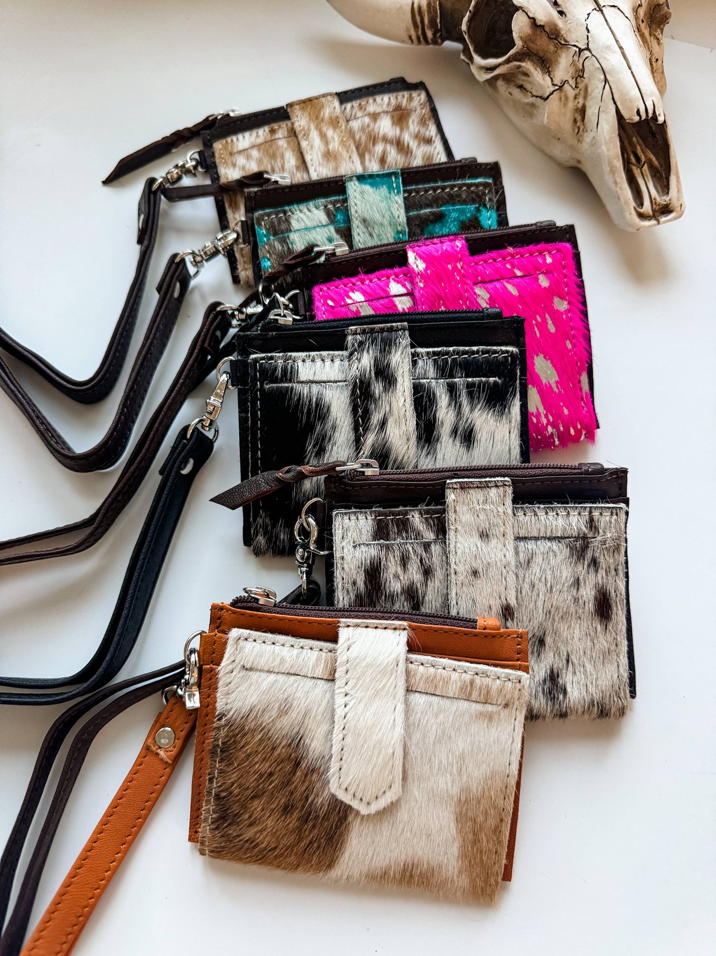 Dakota Wristlet Wallet - Western Cowhide Leather Credit Card Holder