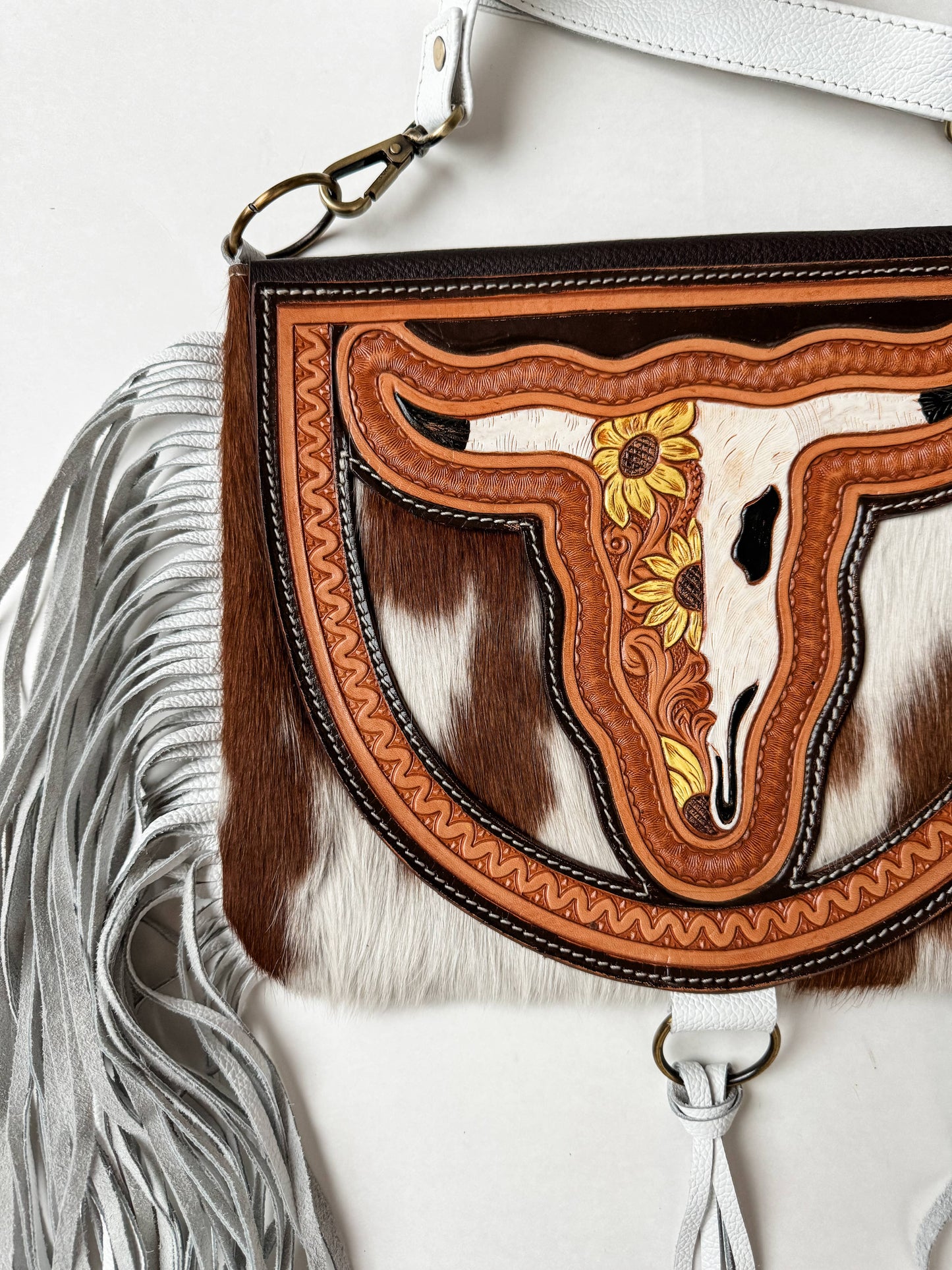 THE CAROLINE CROSSBODY Longhorn Cowhide Purse