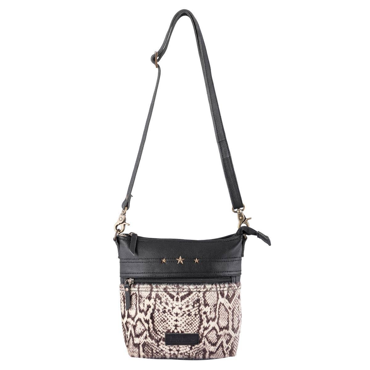 Python Print Leather Crossbody Bag