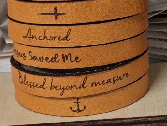 Blessed Beyond Measure Thin Leather Bracelet image 0
