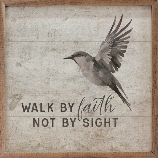 Walk By Faith Not By Sight Bird White image 0