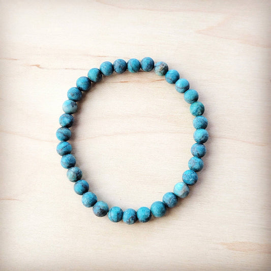 Natural American Turquoise Stretch Beaded Bracelet 811c