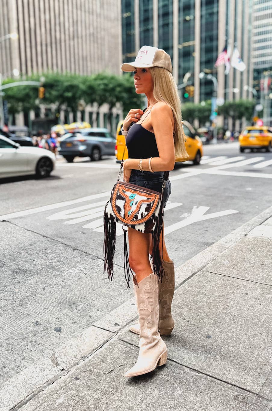 THE CAROLINE CROSSBODY Longhorn Cowhide Purse