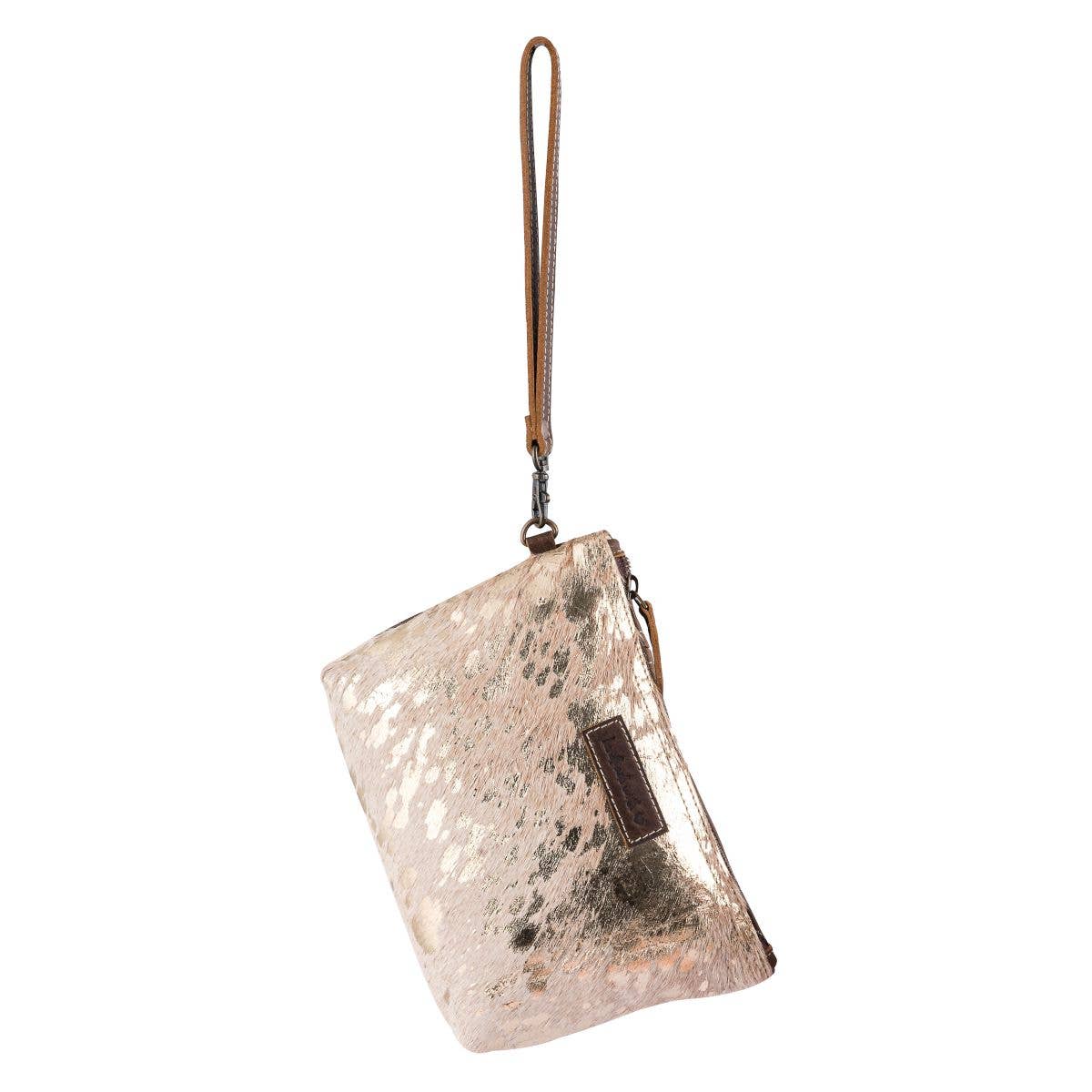 White & Gold Leather Wrislet