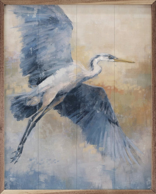 Coastal Heron 3 Flying By Nina Blue image 0