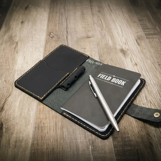 Leather Field Notes Cover -  Black