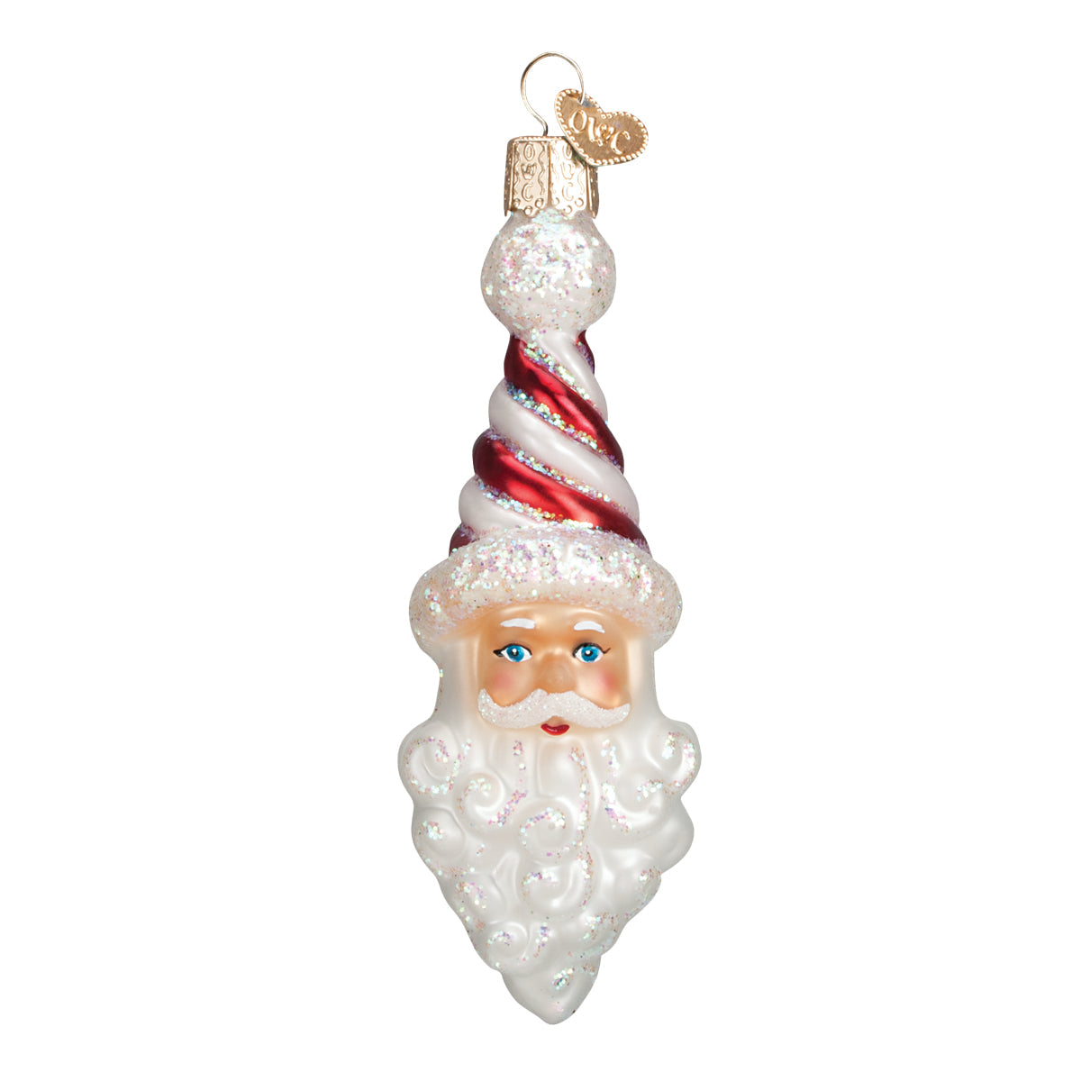 Peppermint Twist Santa Ornament