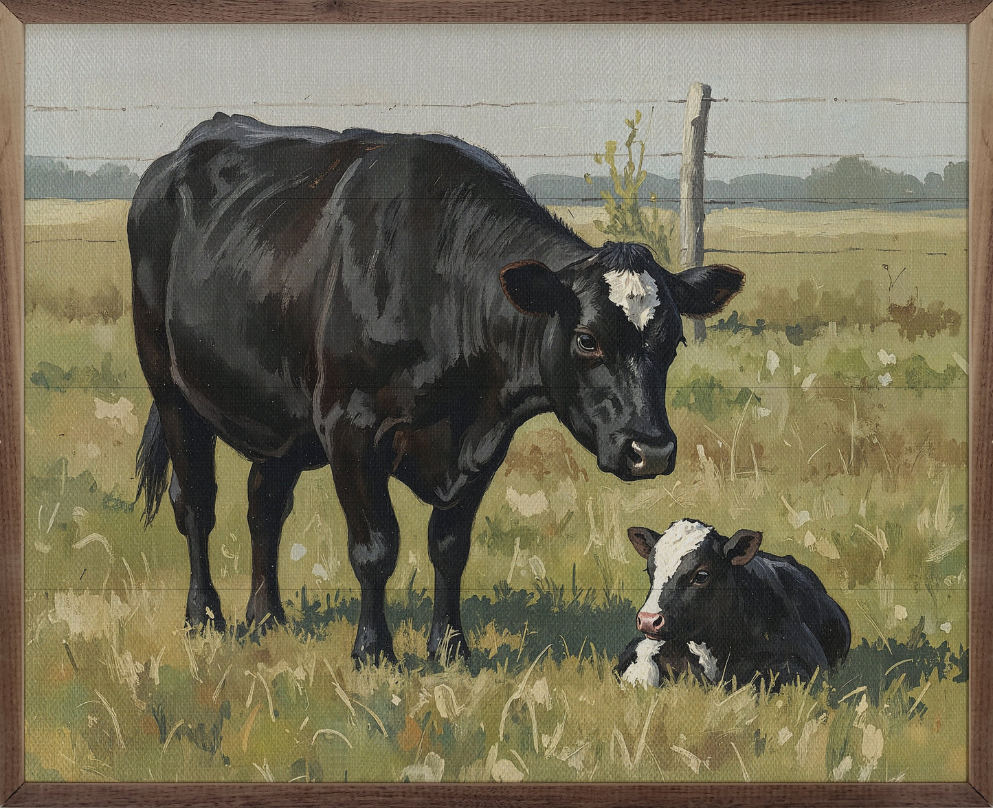 Beef Cow And Baby Laying