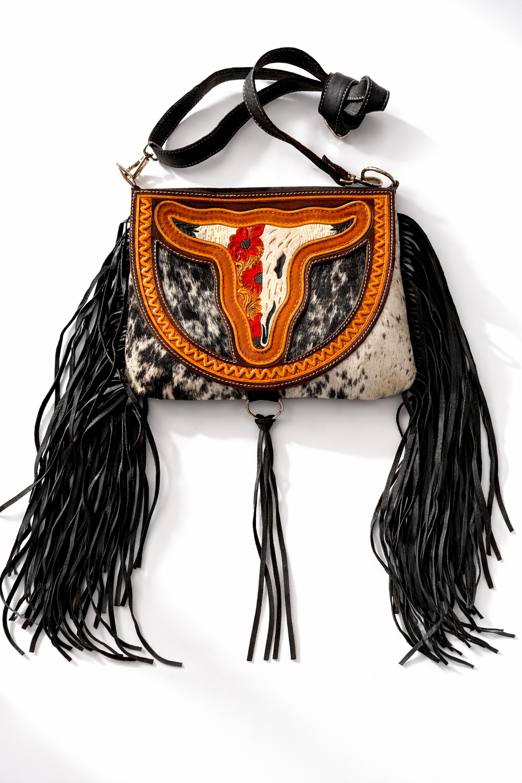 THE CAROLINE CROSSBODY Longhorn Cowhide Purse