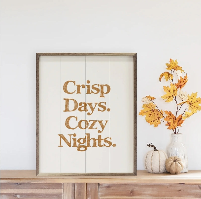 Orange Crisp Days Cozy Nights White image 1